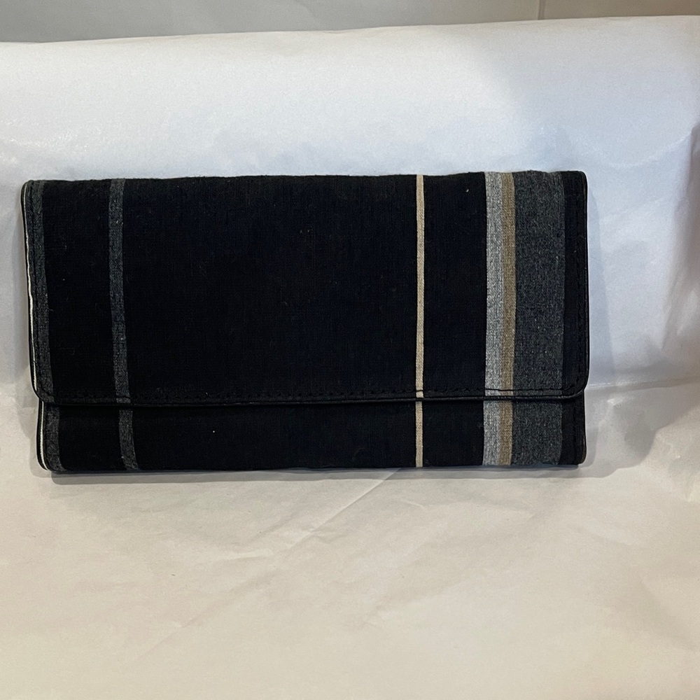 Designers Guild Black and Gray Striped Wallet